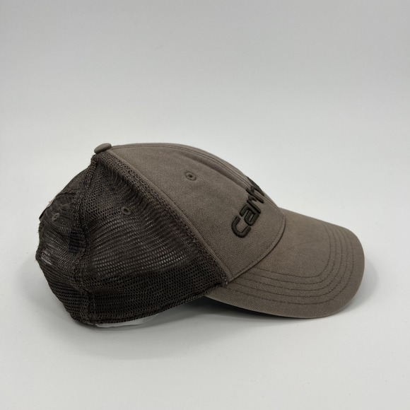 Carhartt Snapback Hat Faded Distressed Brown Net Classic Embroidered Workwear - Picture 5 of 7
